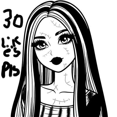 realistic girl with straight and long hair