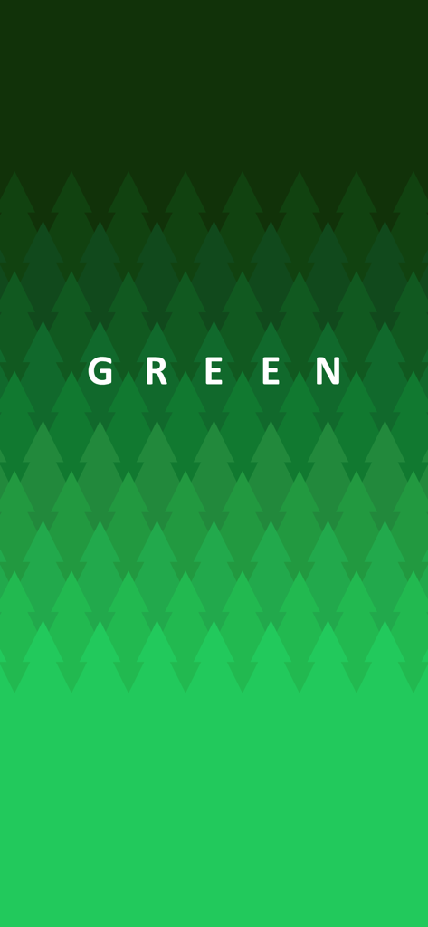Tela de título do jogo de quebra-cabeça green com um padrão geométrico verde minimalista e a palavra GREEN.