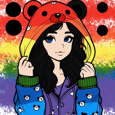 realistic girl in a animal pjs hoodie