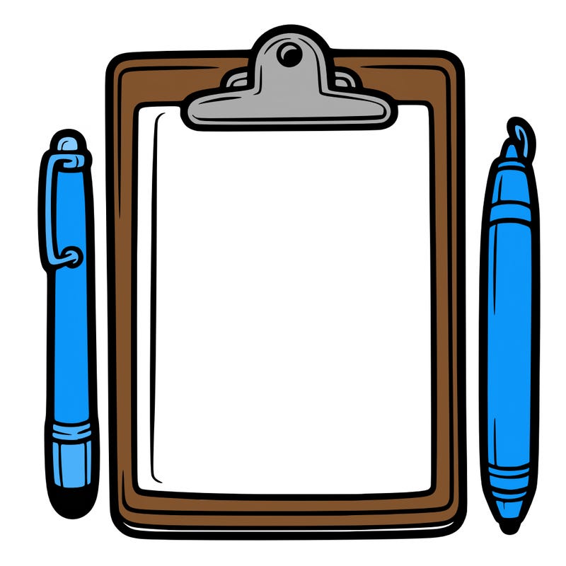 blank clip board with pen