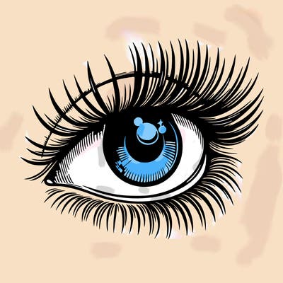 realistic eye long eylashes