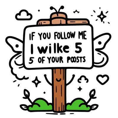 sigh that say if u follow me i will like 5 of ur post