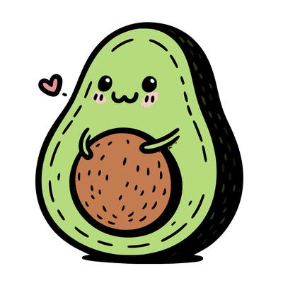 an avocado hugging an avocado