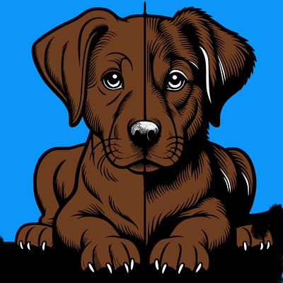 realistic dog split picture