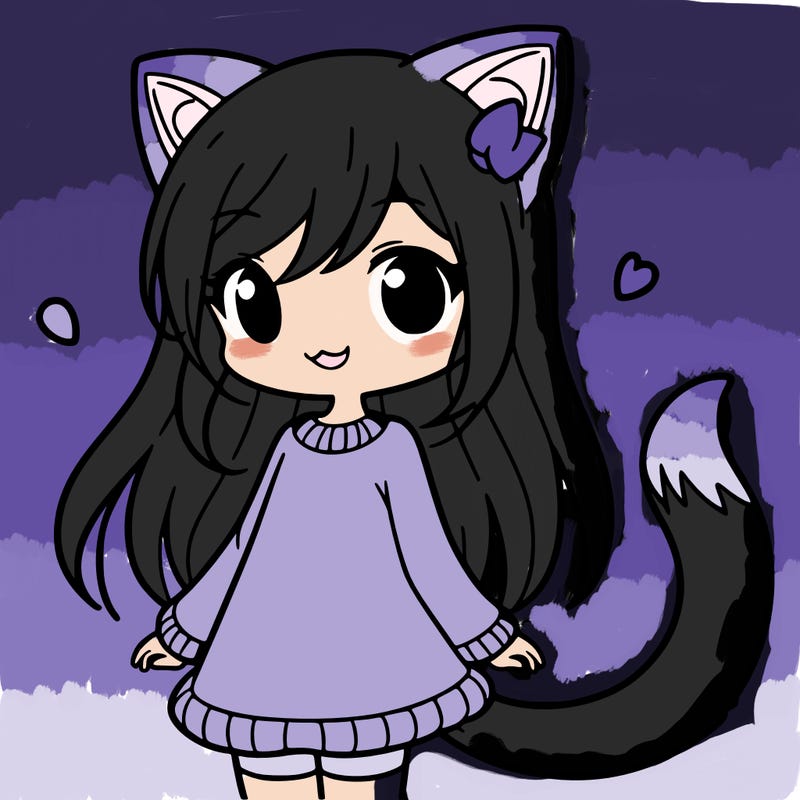 girl with cat ears and tail