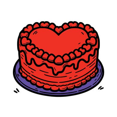 a heart-shaped cake