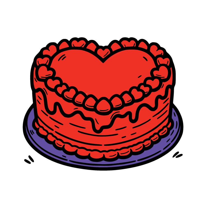 a heart-shaped cake