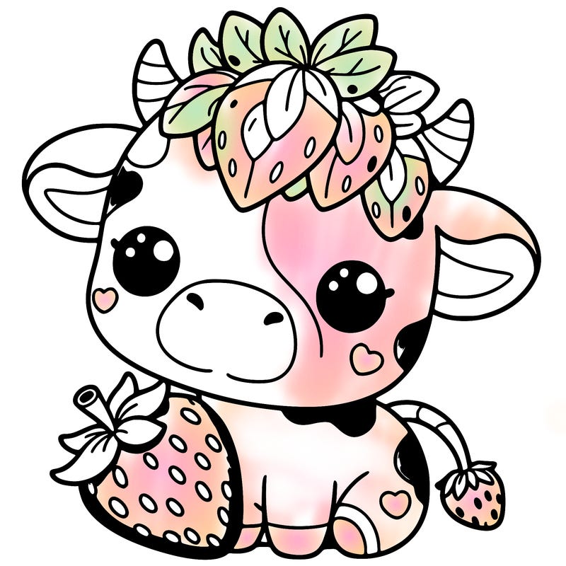 cute strawberry cow