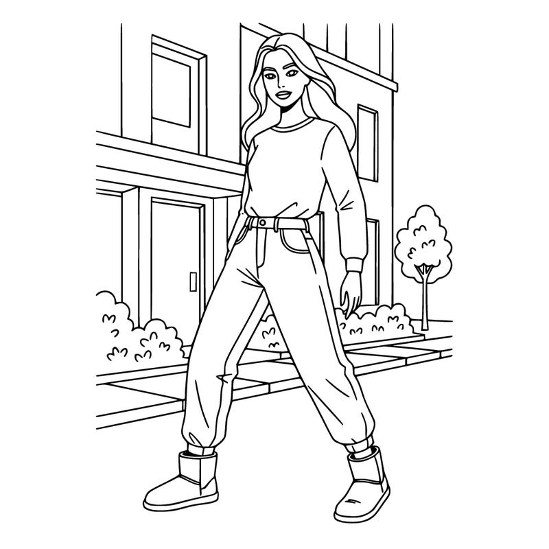 brown hair and brown eyes and tanned skin baggy pants
 jeans uggs with beautiful make up and long hair