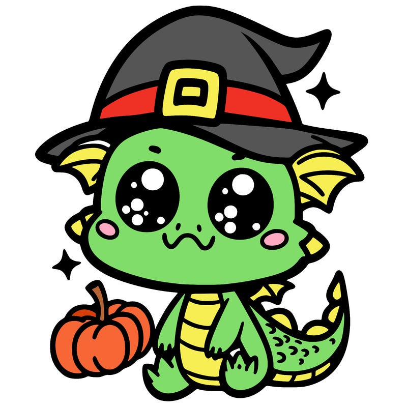 dragon kawaii halloween witch