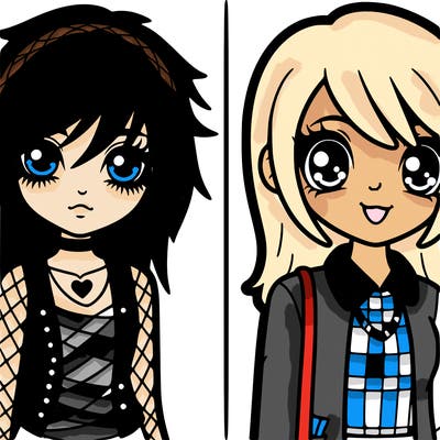 emo girl vs preppy girl