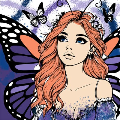 butterfly fairy realistic girl
