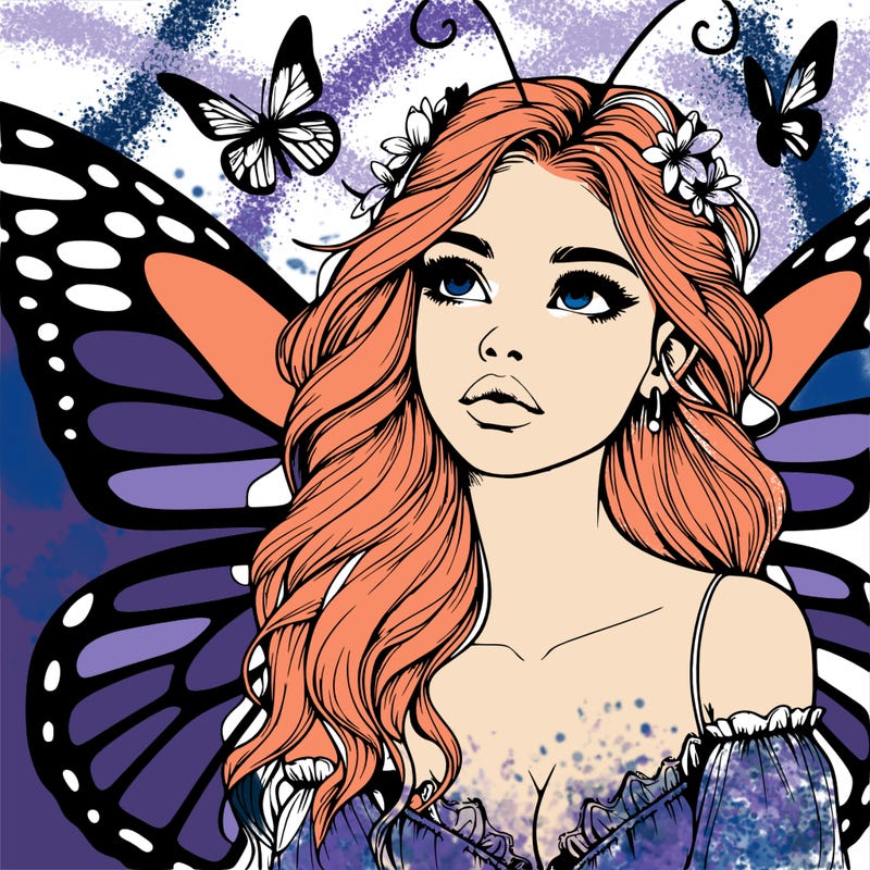 butterfly fairy realistic girl