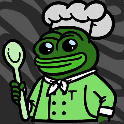 a derpy frog chef