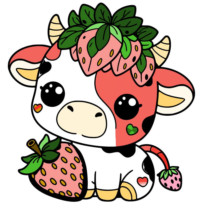 cute strawberry cow