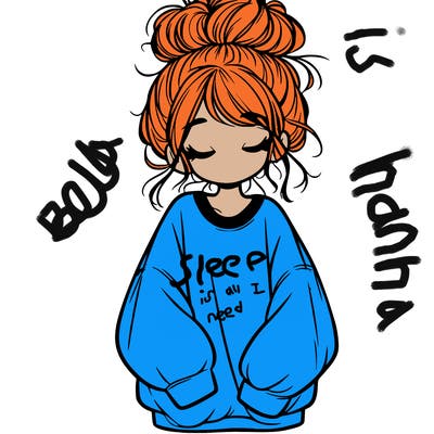 girl with baggy sweatshirt and messy bun