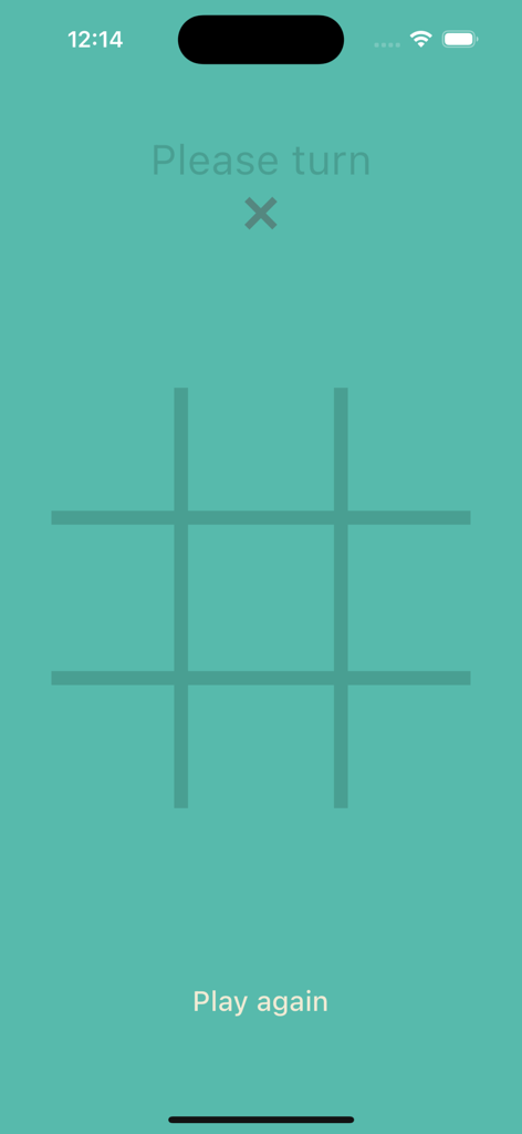 Minimalist 3x3 grid for Classic Tik Tak Toe game on a teal background