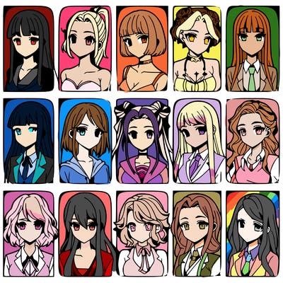 girls that look diffrent anime