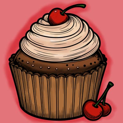 realistic cupcake