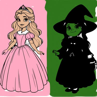 a realistic princess and a witch
