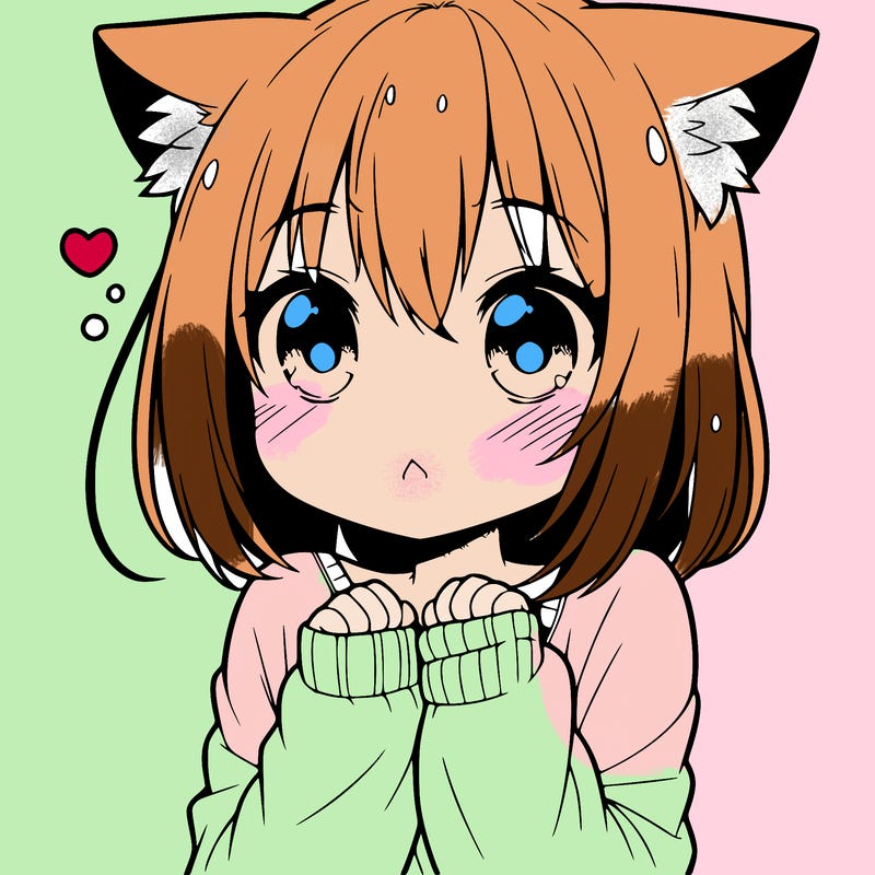 shy anime catgirl