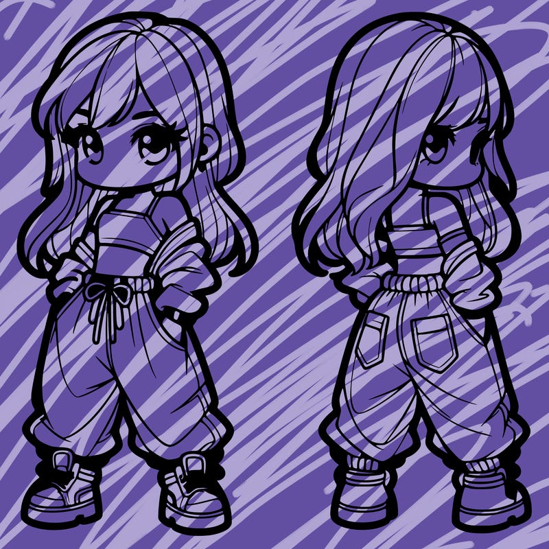 girl in crop top and baggy pants