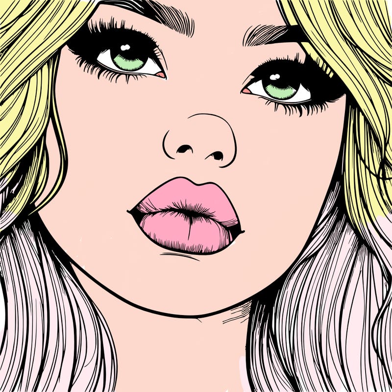 really realistic girl with lips