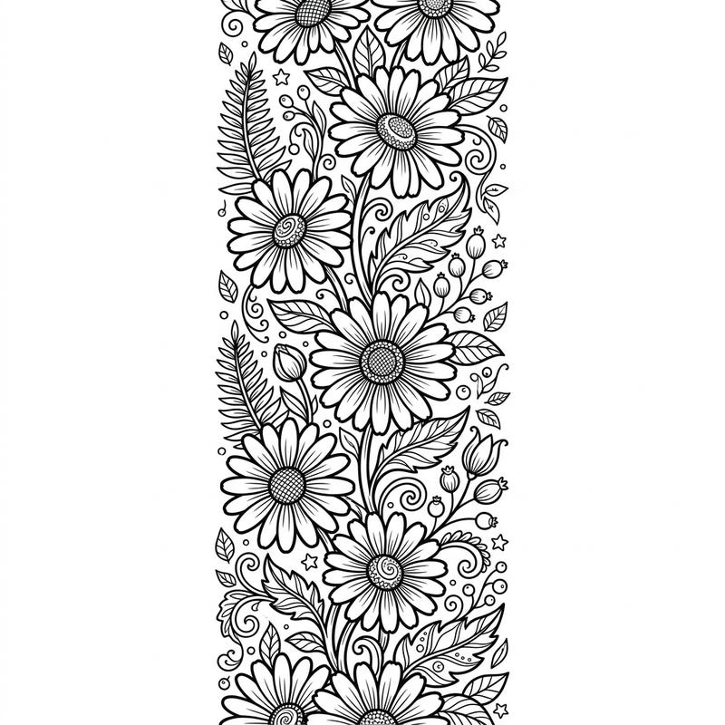 Dive into a world of floral beauty with this charming pink daisies bookmark coloring page. Perfect for adding a touch of personalized nature to your favorite books.