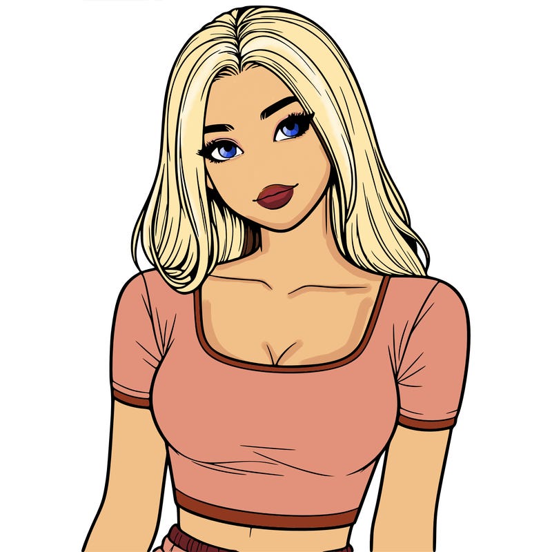 realistic girl with crop top