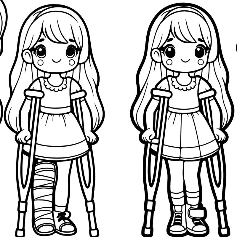 girl with ankel cast and crutches