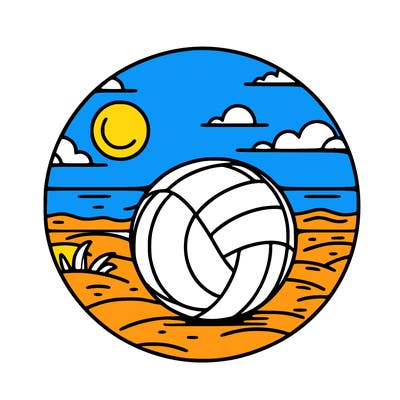 volleyball on a beach