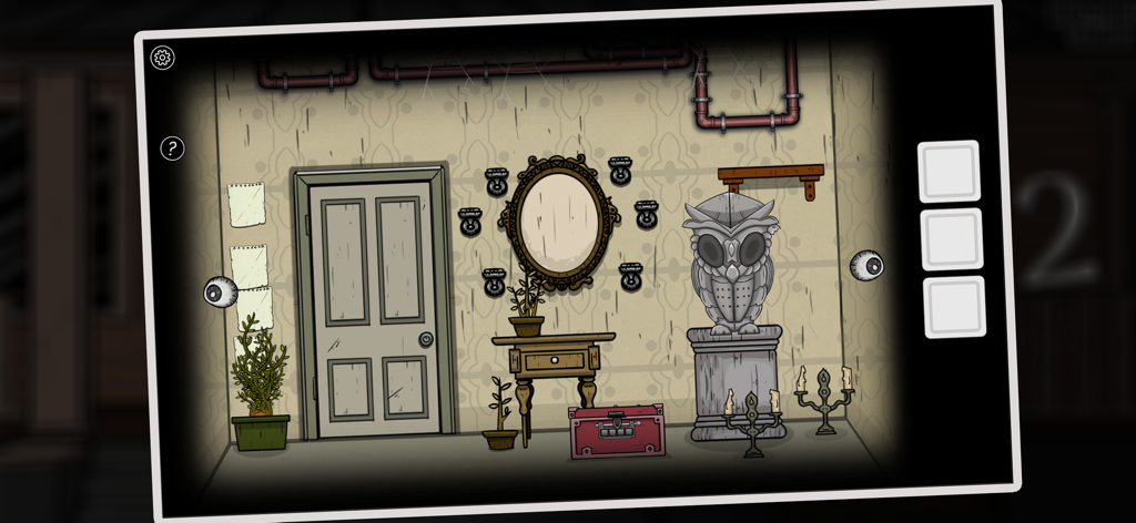 A Diary Of Darkness - A mysterious puzzle room with an owl statue and strange objects in A Diary Of Darkness