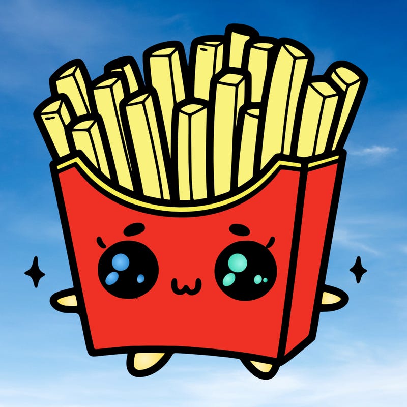 a cute. french fries