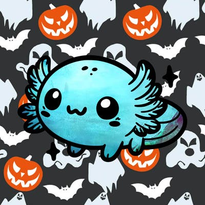 cute easy baby axolotl