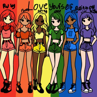 a group of girls wearing crop tops and shorts