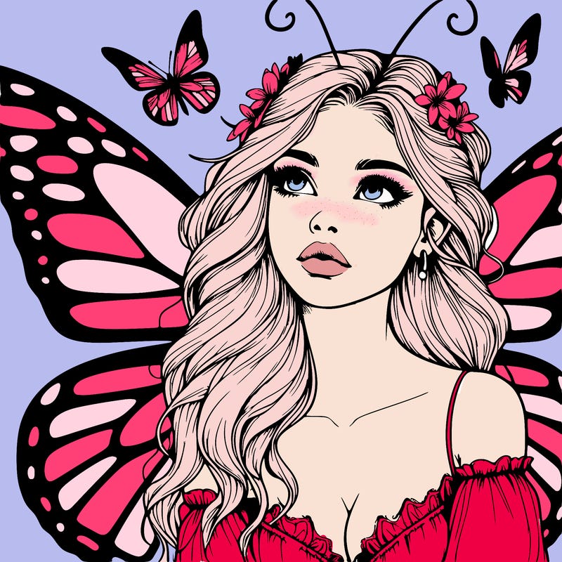 butterfly fairy realistic girl