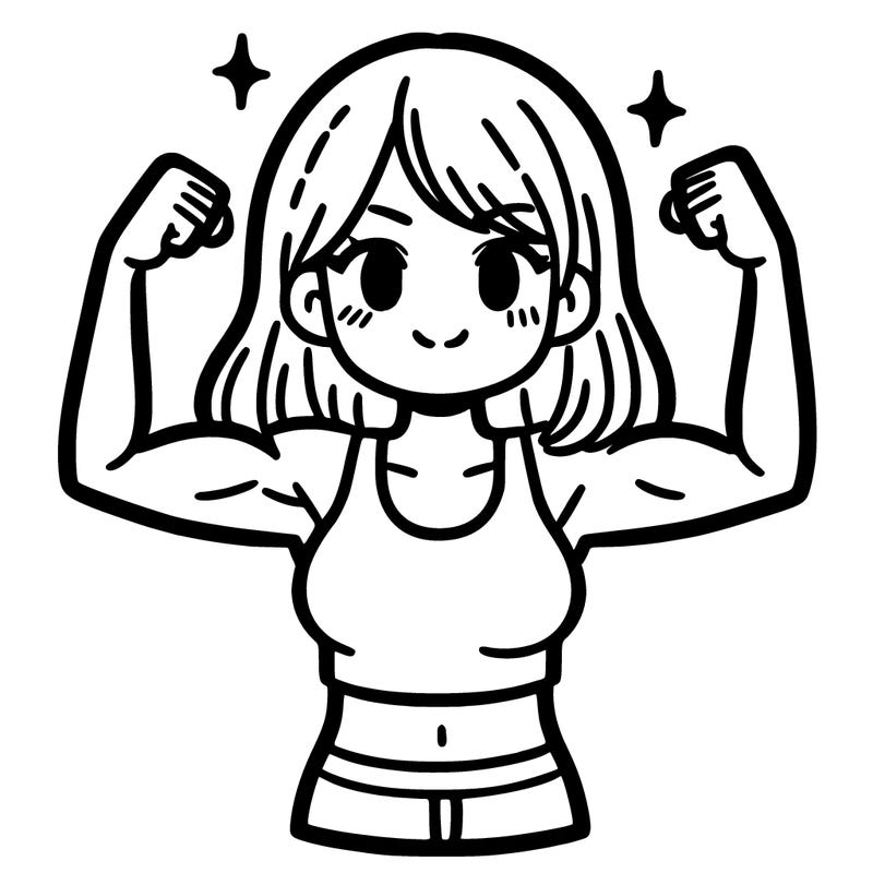 a girl flexing