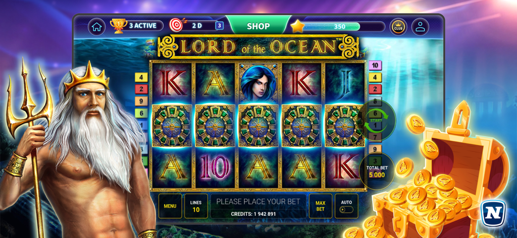 Lord of the Ocean slot machine screen in GameTwist Casino app