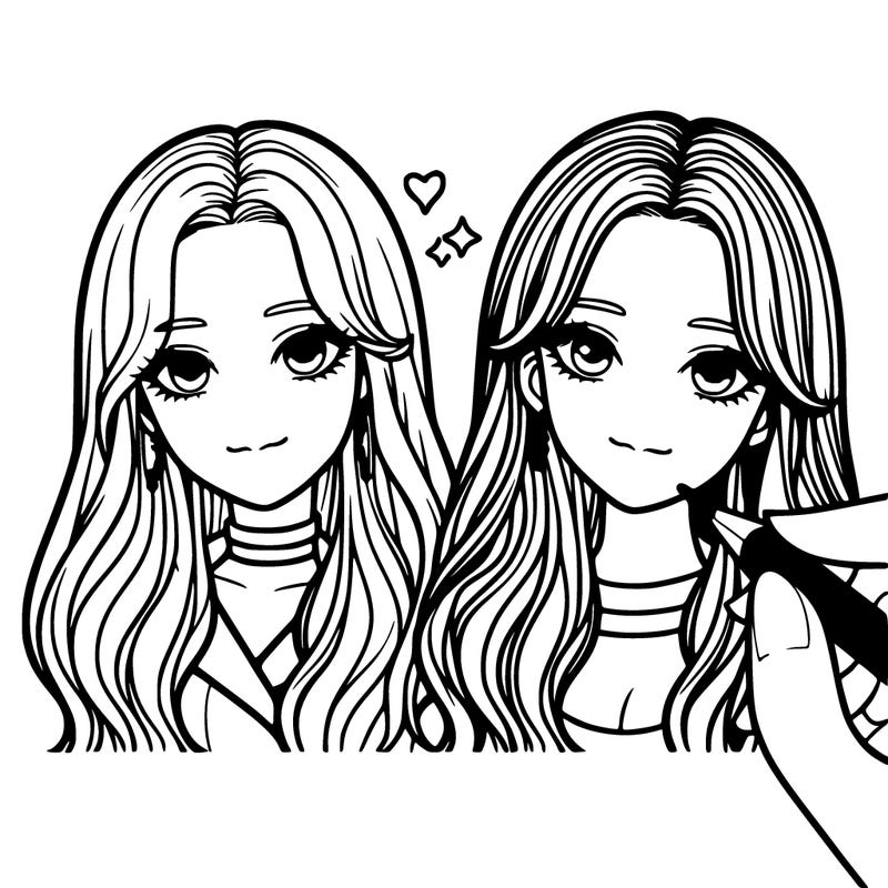 realistic blackpink image jennie and jisoo both have long hair