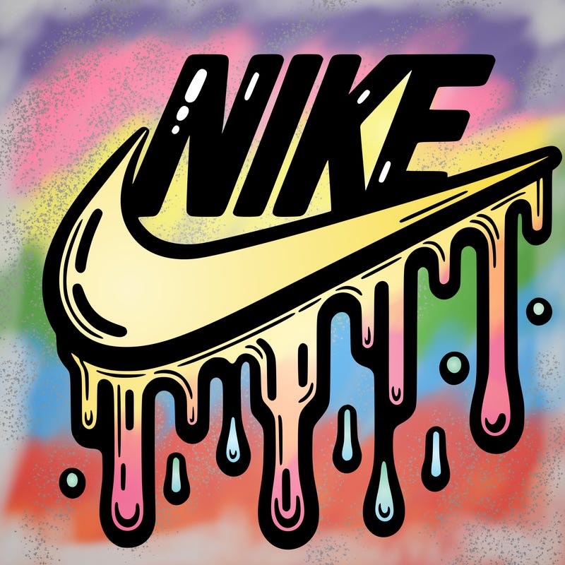 dripping nike logo