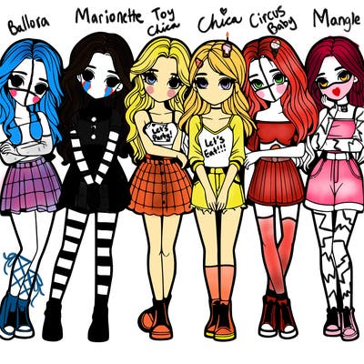 a group of girls realistic