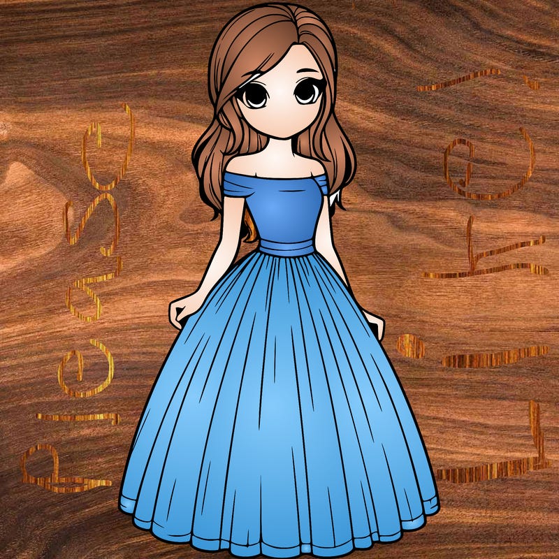 realistic girl in dress