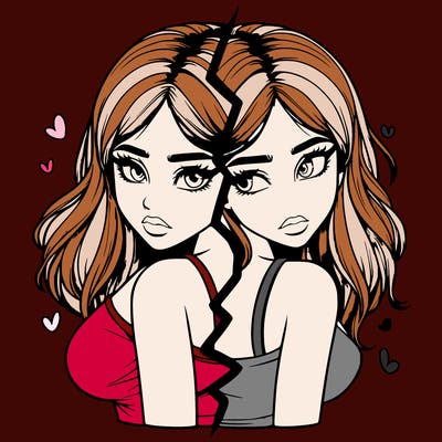 realistic girl split