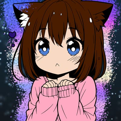 shy anime catgirl