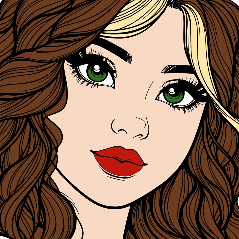 beautiful realistic girl close up to the camera with wavy hair,