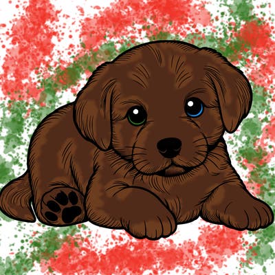 a cute realistic puppy