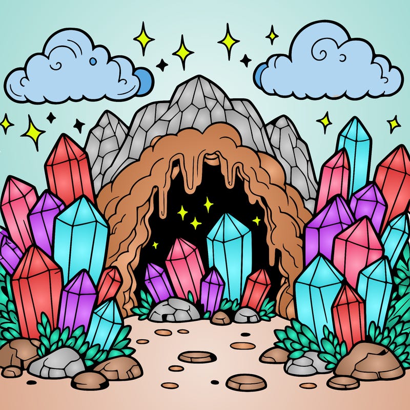 a cave with magic crystals