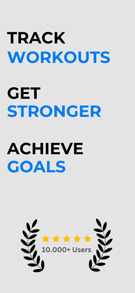 Fit Records - Workout Tracker - Fit Records app promotional banner featuring text about tracking workouts and achieving goals with a five star rating and over ten thousand users