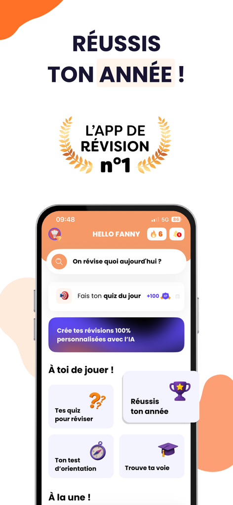Brevet Bac Licence 2025 Nomad - Interface mobile de l'application Nomad Éducation pour la préparation aux examens du Brevet et du Bac.
