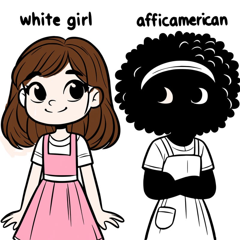white girl and african american girl